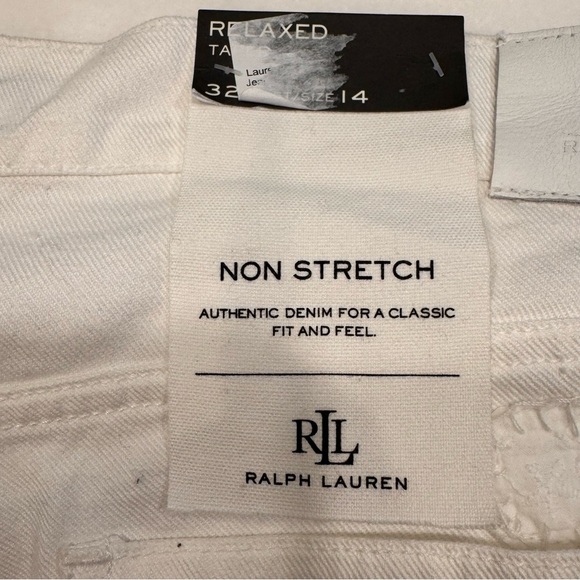 Lauren Ralph Lauren Women's White Eyelet Jeans Relaxed Taper Size 14 NWT $195 - Picture 5 of 14